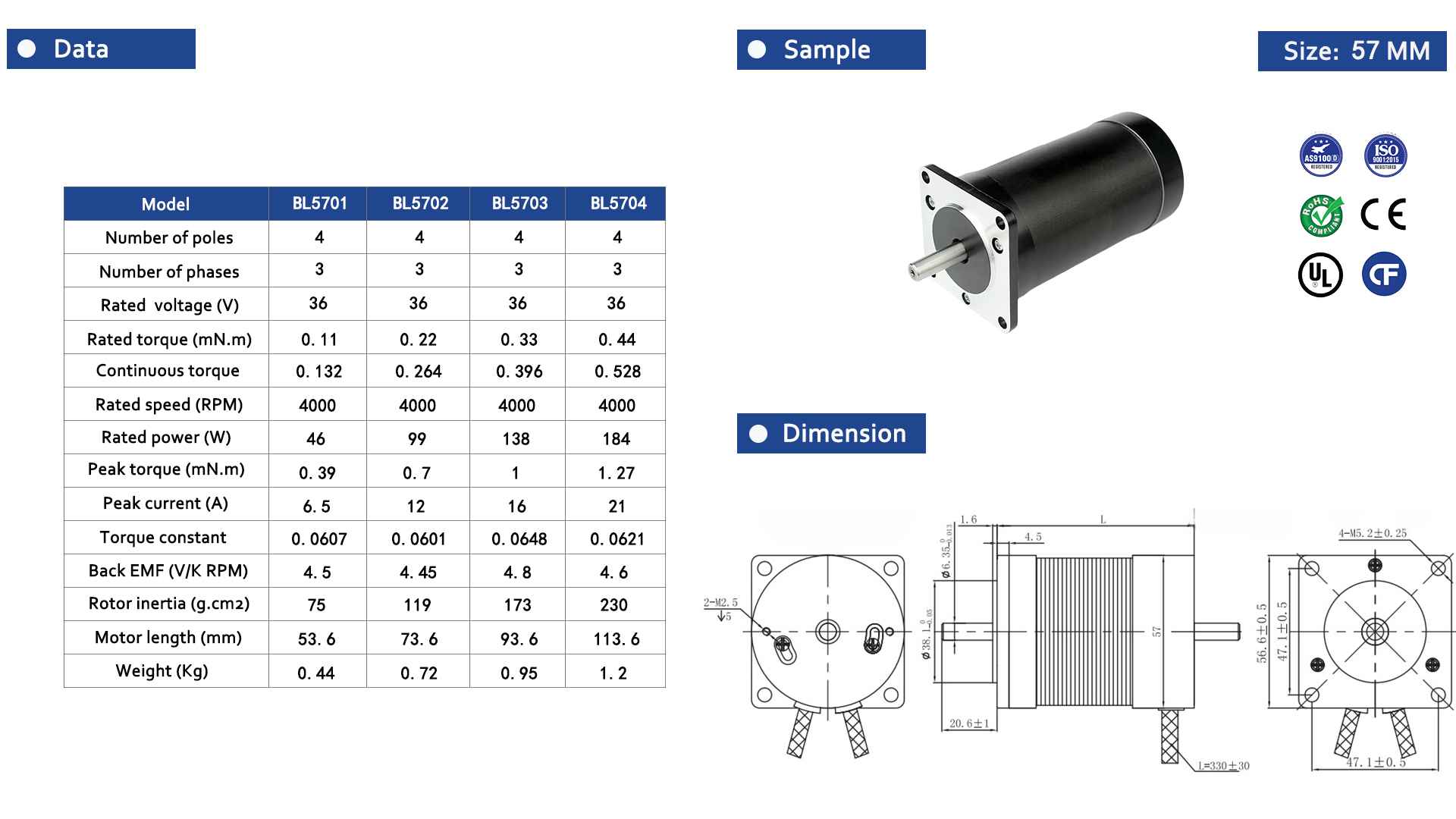 Brushless Motor 57 Series-Square-7-Rostoko