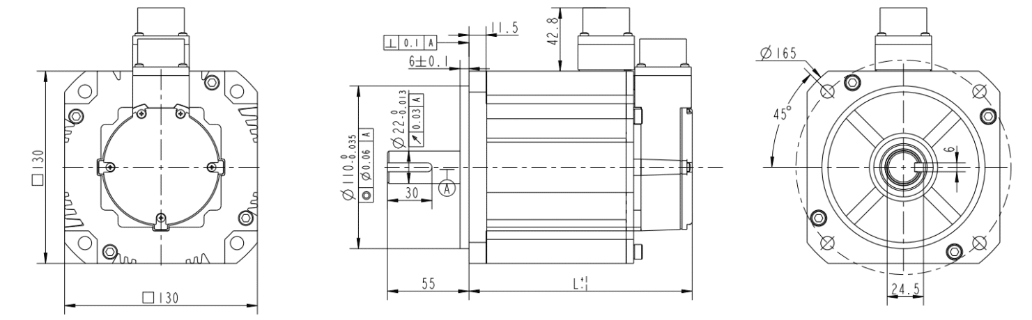 Drawings of Brushless Motor 130 Series-Rostoko