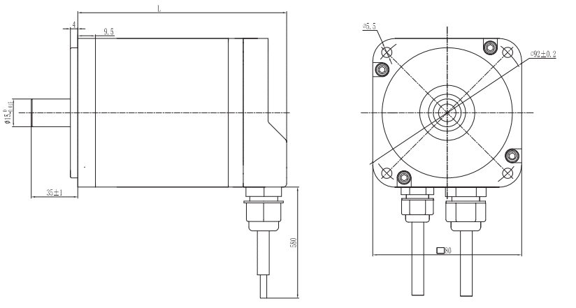 Drawings of Brushless Motor 80 Series-Rostoko