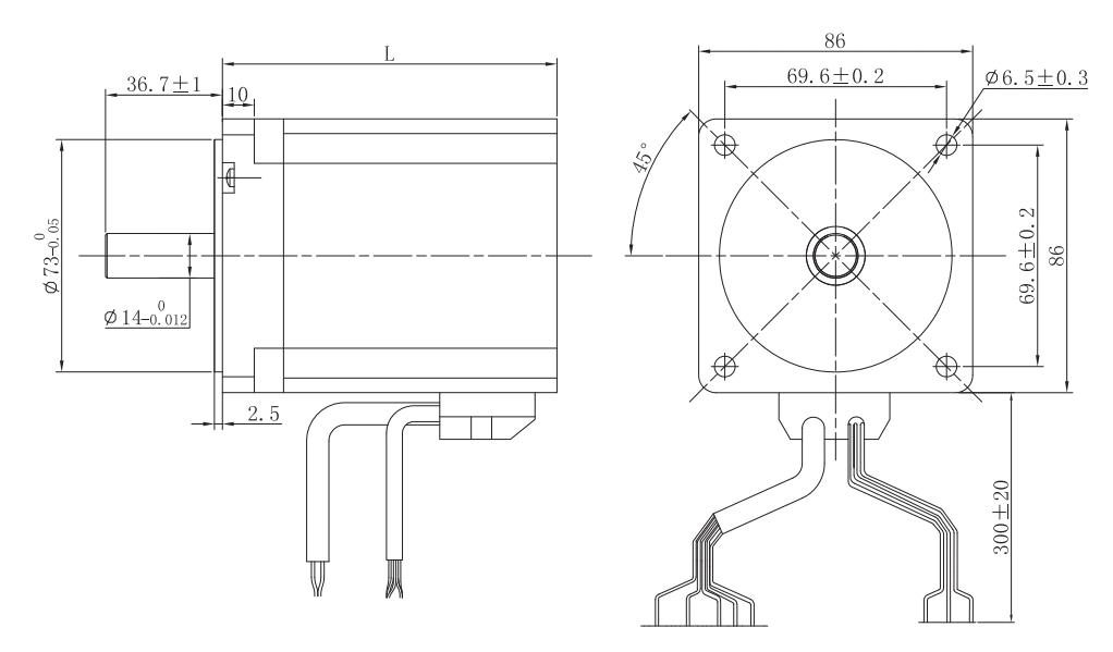 Drawings of Brushless Motor 86 Series-Rostoko