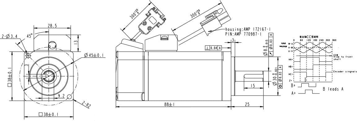 Drawings of Servo Motor 40 Series-Rostoko