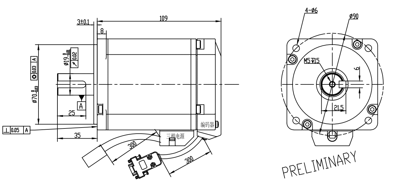 Drawings of Servo Motor 80 Series-Rostoko