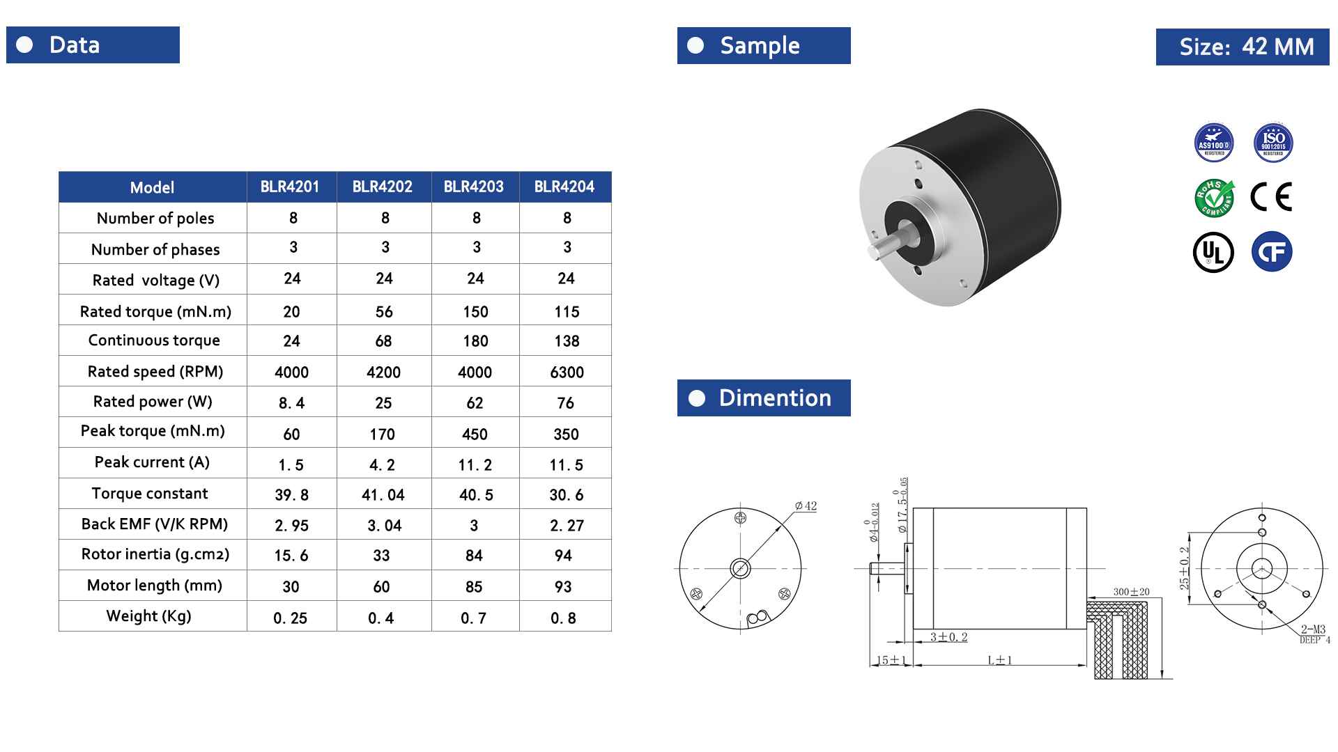 Brushless Motor 42 Series-Round-2-Rostoko