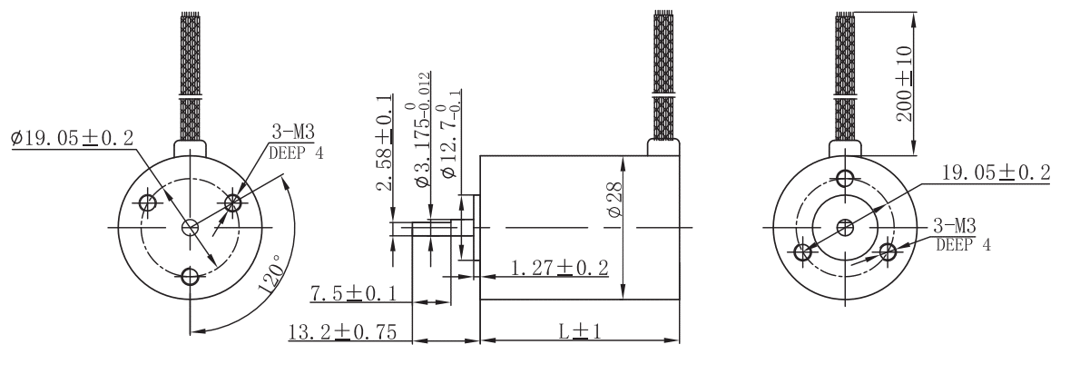 Drawings of Brushless Motor 28 Series-Rostoko