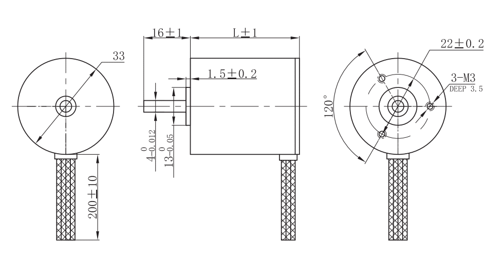 Drawings of Brushless Motor 33 Series-Rostoko