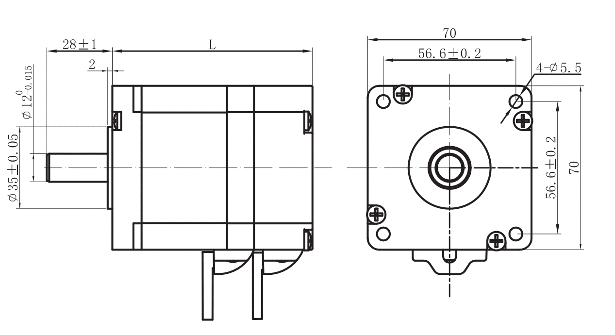 Drawings of Brushless Motor 70 Series-Rostoko