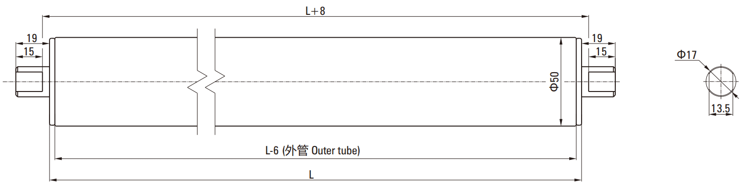 Drawings of Brushless Electric Roller 50 Series-2-Rostoko