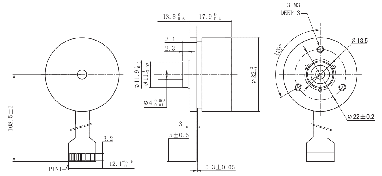 Drawings of External Rotor Motor 32 Series-Rostoko