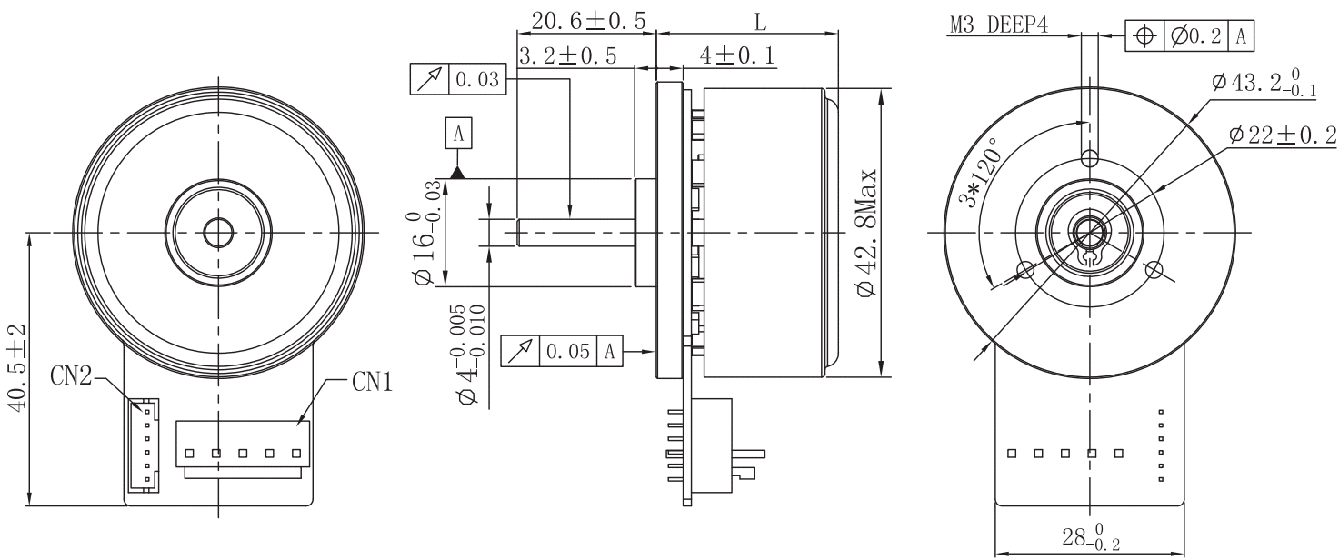 Drawings of External Rotor Motor 45 Series-Rostoko