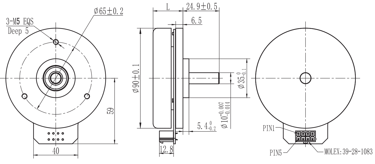 Drawings of External Rotor Motor 90 Series-Rostoko