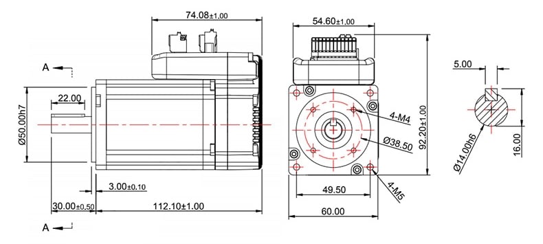 Drawings of Integrated Servo Motor 60 Series-Rostoko