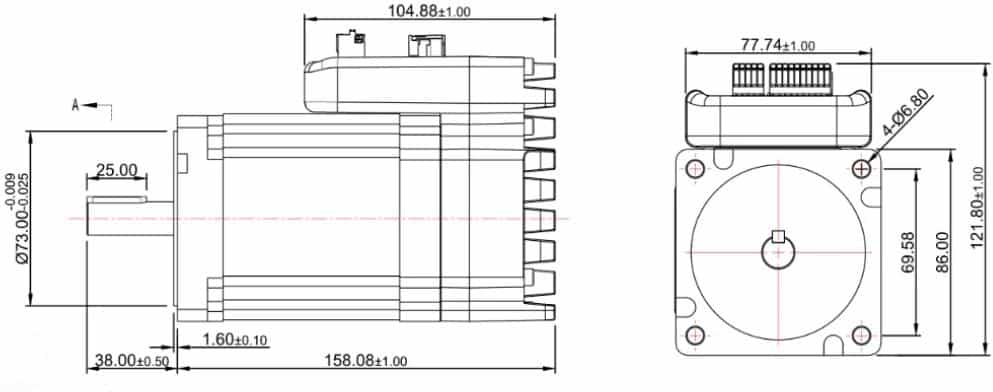 Drawings of Integrated Servo Motor 86 Series-Rostoko