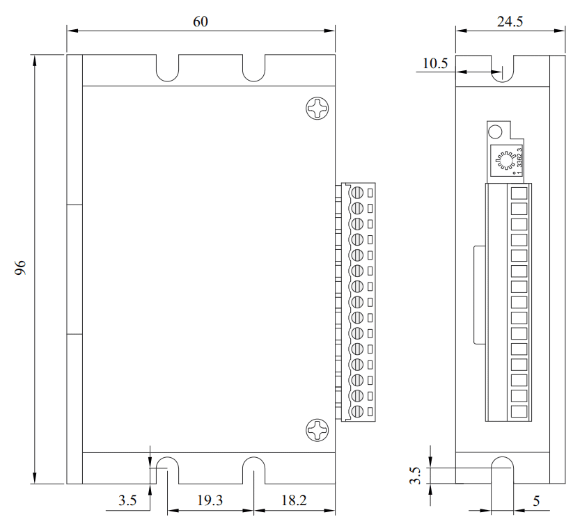 Drawings of Low Voltage BLDC Driver 120W-Rostoko