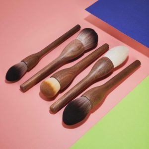Walnut Handle Makeup Brush Set Full Face